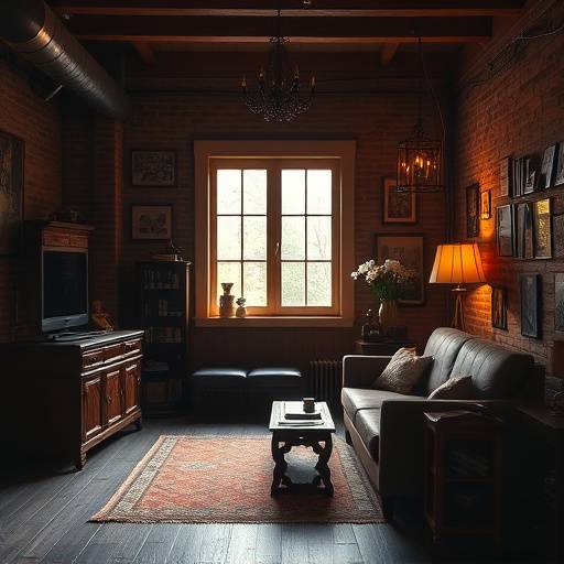 빈티지 스타일의 브라운 스튜디오